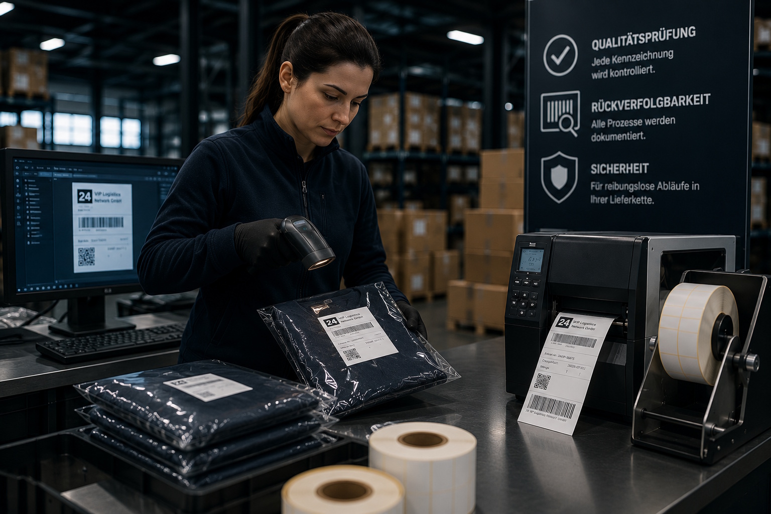 Kontrollierte und präzise Etikettierung bei 24 VIP Logistics Network GmbH